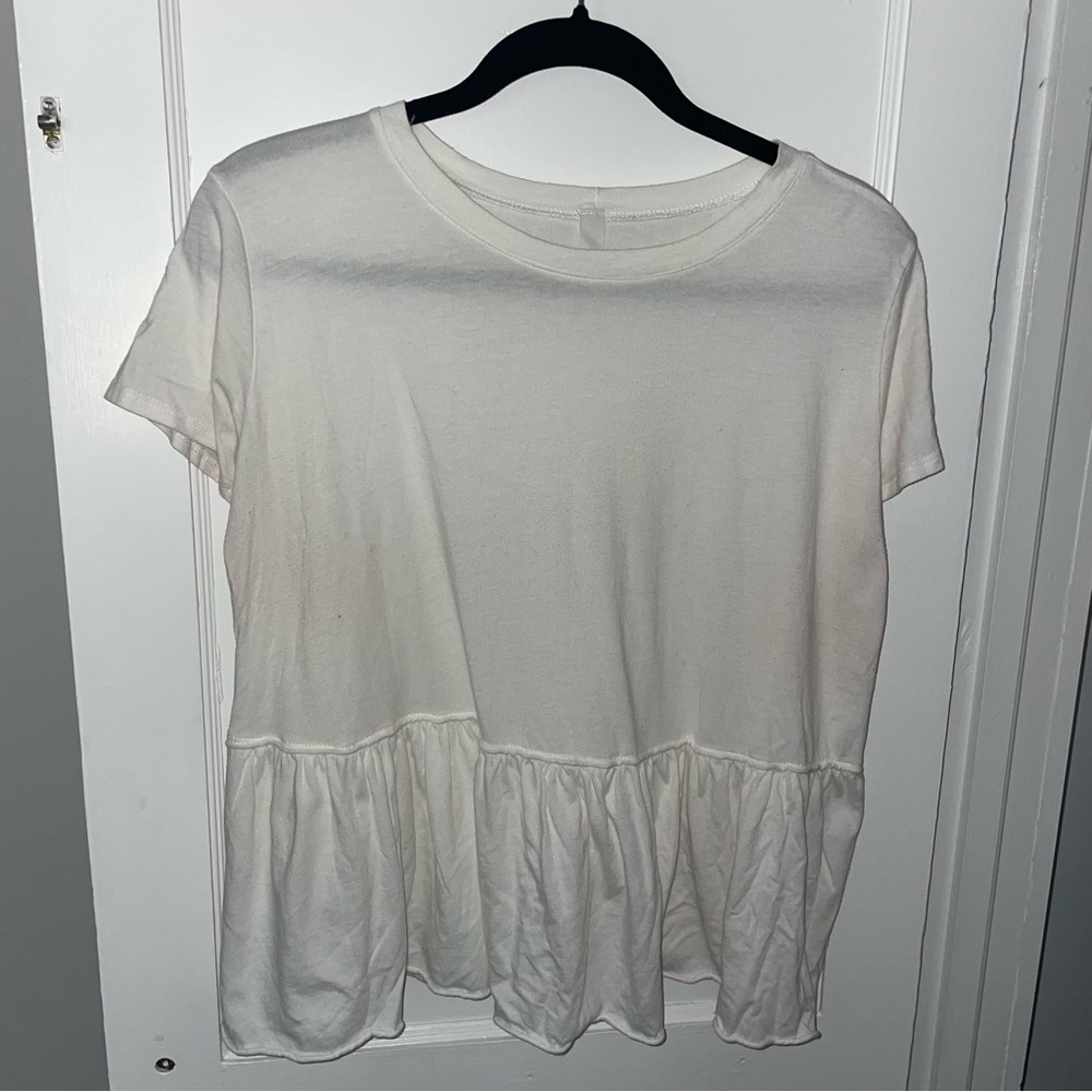 White Jolie Peplum Tee